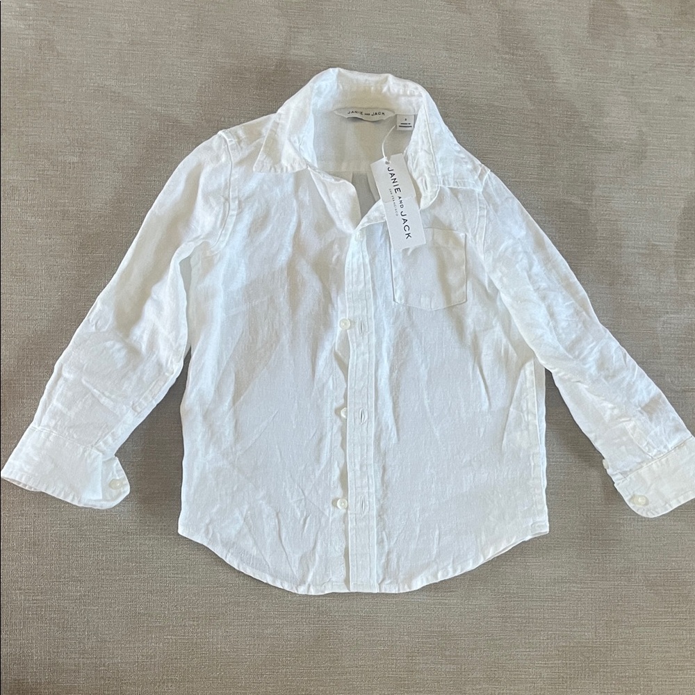 Janie and Jack Classic White Button-Down Shirt
